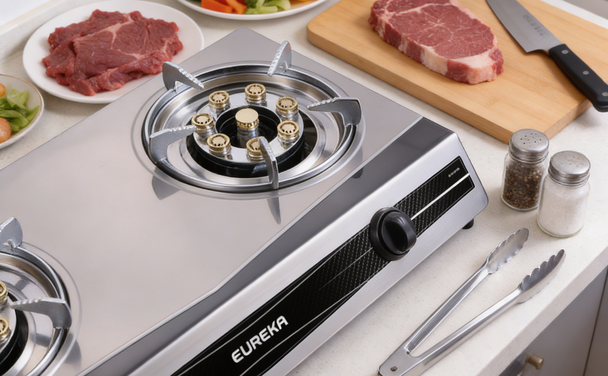 Eureka EGS DB 8PB (8 Power Brass Double Burner Gas Stove)